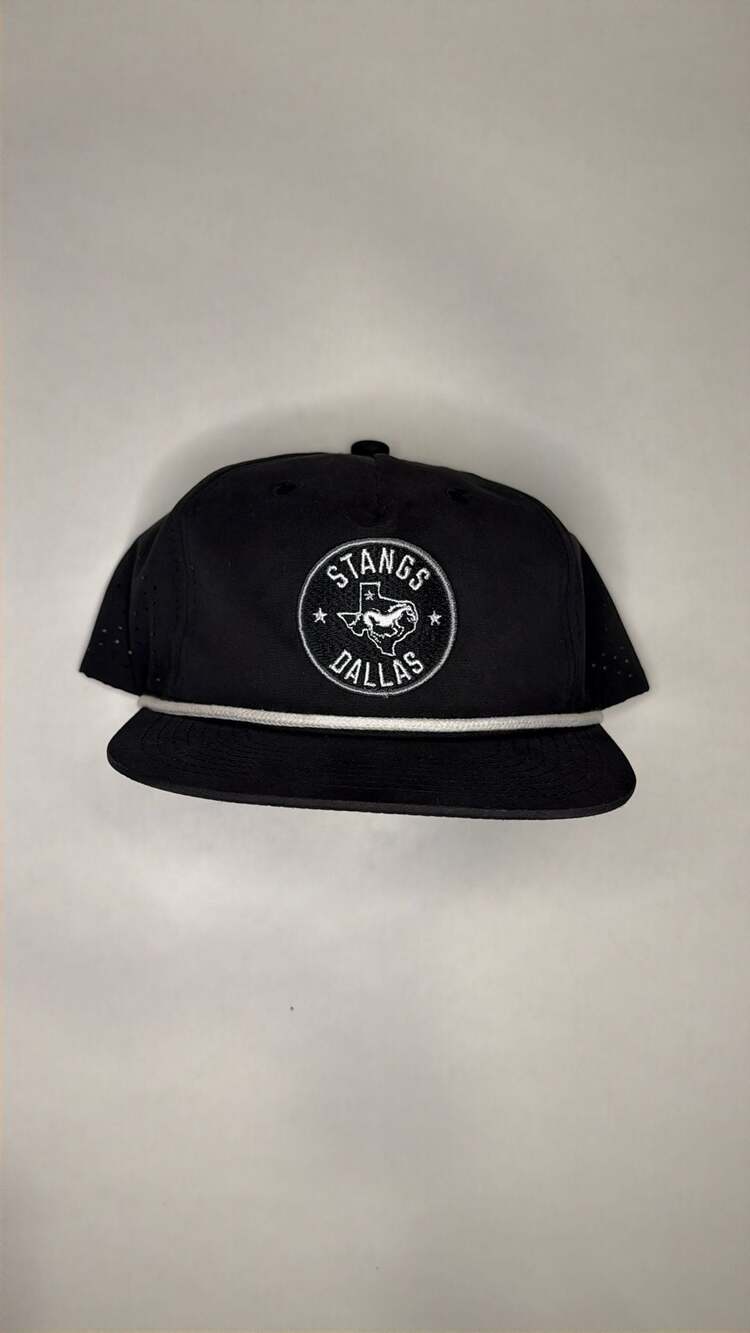 Decky Stangs Dallas Black Rope Snapback Mustangs 
Hat Style 6226